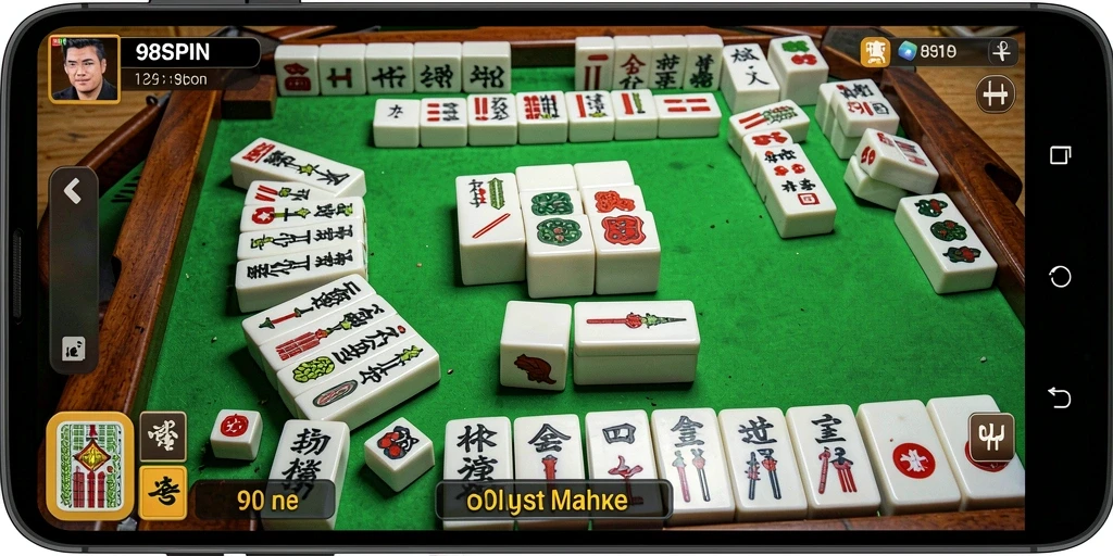Tampilan gameplay Mahjong yang seru di 98SPIN.