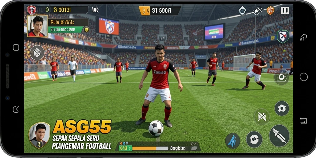 Tampilan gameplay ASG55 yang menegangkan dalam sepak bola.