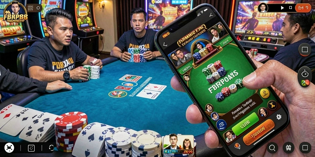 Tampilan penuh aksi dari permainan Poker di FBRP88.