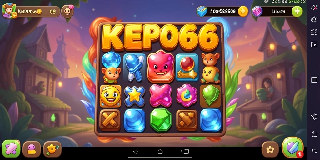 Tangkapan layar KEPO66 menampilkan gameplay <strong>Match-3</strong> yang seru dan penuh warna.