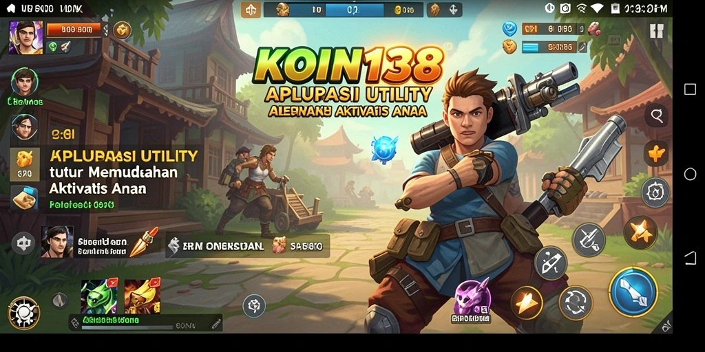 Tampilan aplikasi KOIN138 dengan fitur utility yang bermanfaat.
