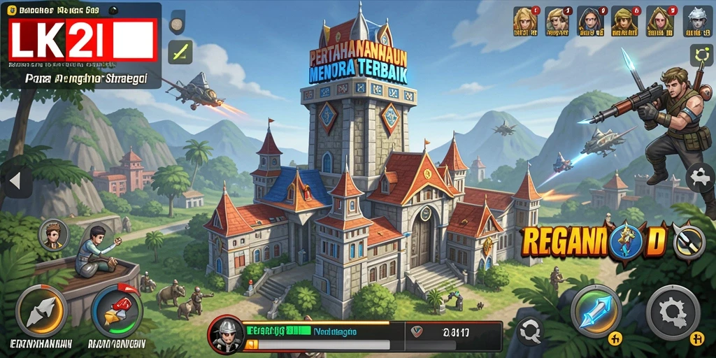Tampilan gameplay LK21 yang menegangkan dalam Tower Defense.