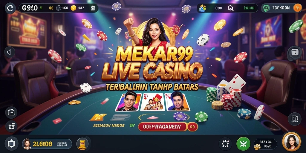 Tampilan gameplay Live Casino di MEKAR99 yang menarik dan interaktif.