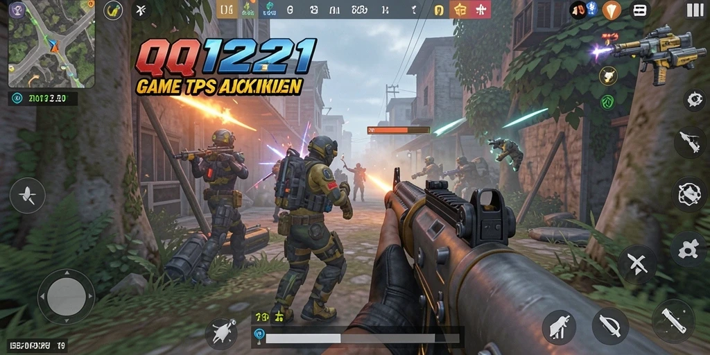 Tampilan gameplay seru dalam QQ1221 yang penuh aksi.