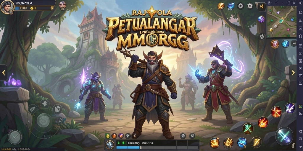 Screenshot utama RAJAPOLA menampilkan aksi pertempuran yang mendebarkan dalam MMORPG.