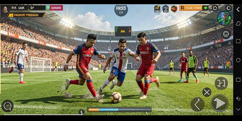 Gameplay seru dengan aksi olahraga yang mendebarkan.