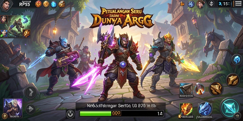 Tampilan gameplay RP55 yang penuh aksi dalam dunia fantasi.